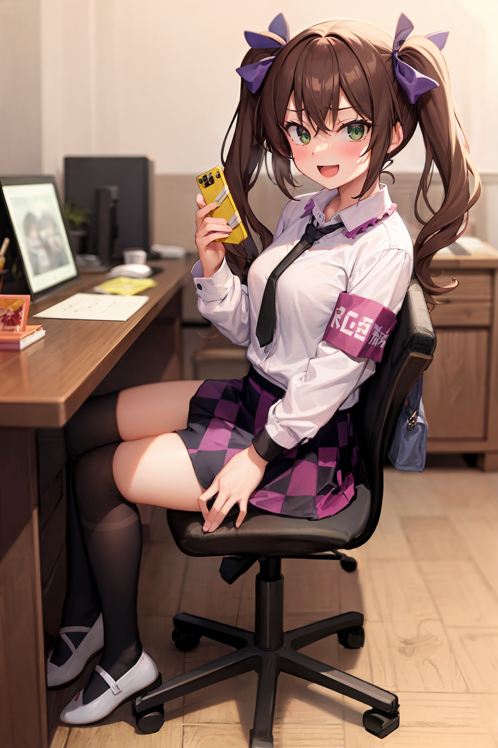 01603-4134561839-masterpiece, best quality,   _lora_HimekaidouHatate_1_,1girl, himekaidou hatate, solo, phone, twintails, brown hair, skirt, long.png